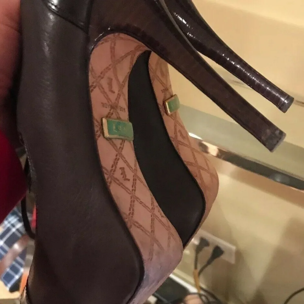L.A.M.B.Gwen Stefani Sz 8.5 Peep Toe Platform Heel - Picture 8 of 10